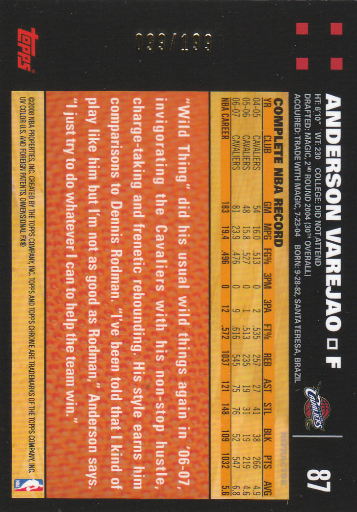 Inserto "Rifrattori" Topps Chrome Basketball 2007-08 e schede parallele - Foto 143 di 169