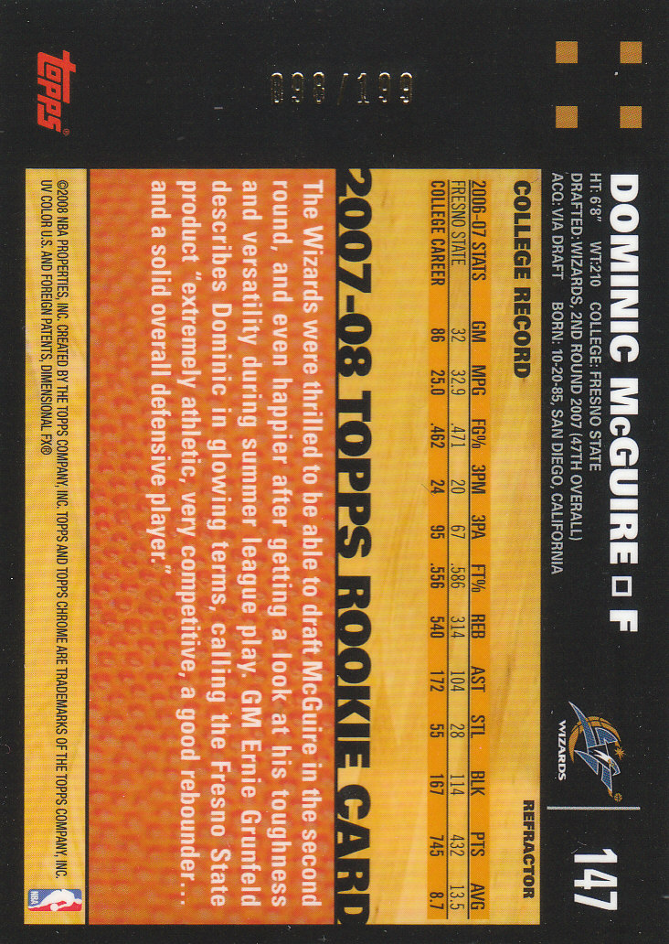 Inserto "Rifrattori" Topps Chrome Basketball 2007-08 e schede parallele - Foto 155 di 169