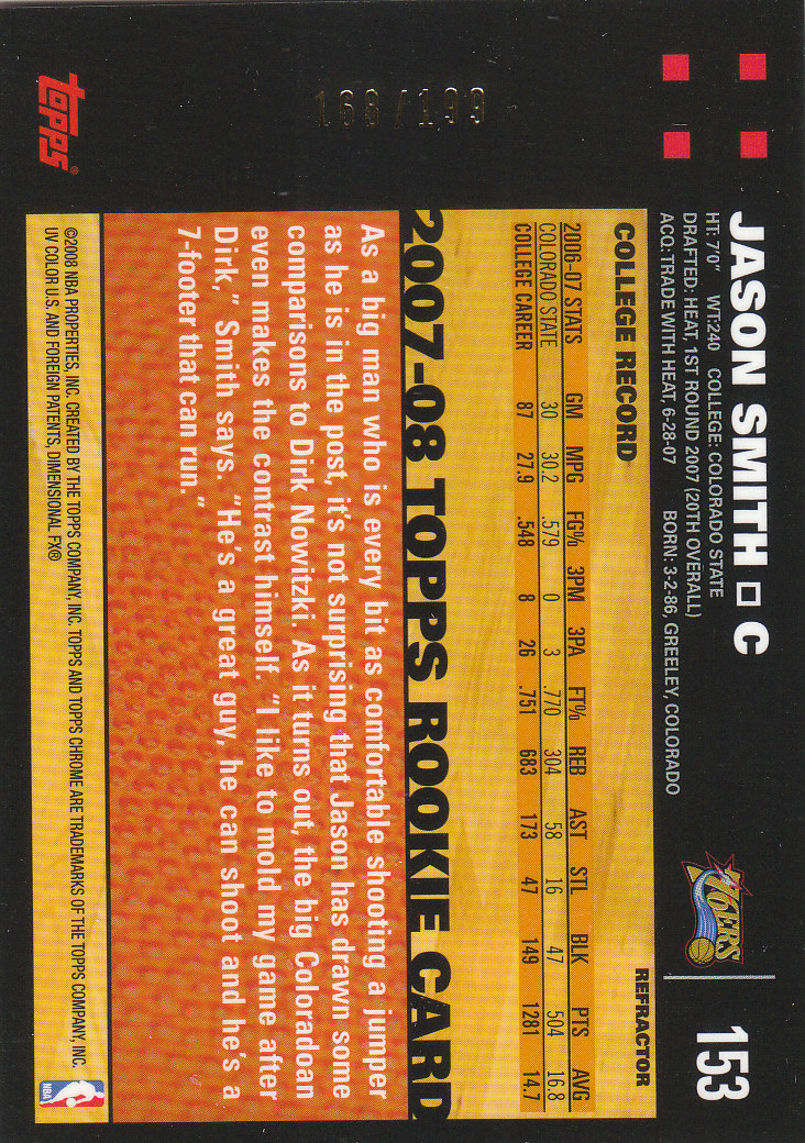 Inserto "Rifrattori" Topps Chrome Basketball 2007-08 e schede parallele - Foto 157 di 169