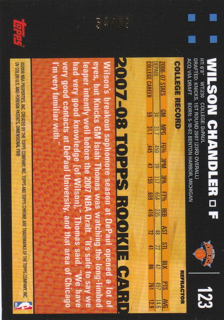 Inserto "Rifrattori" Topps Chrome Basketball 2007-08 e schede parallele - Foto 159 di 169