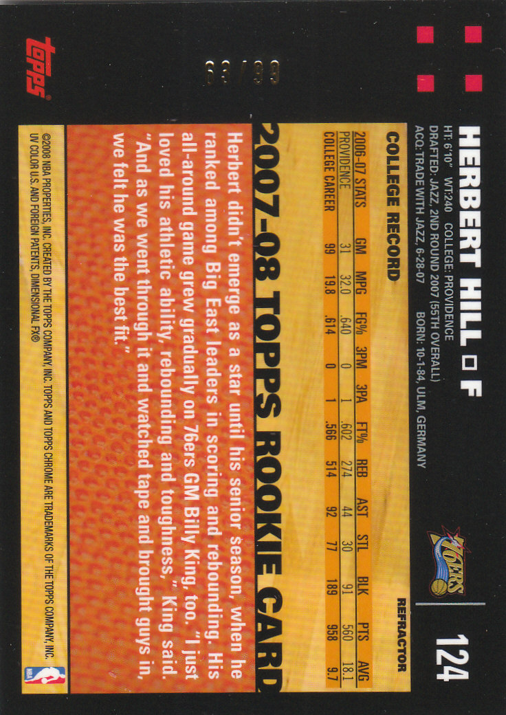Inserto "Rifrattori" Topps Chrome Basketball 2007-08 e schede parallele - Foto 161 di 169
