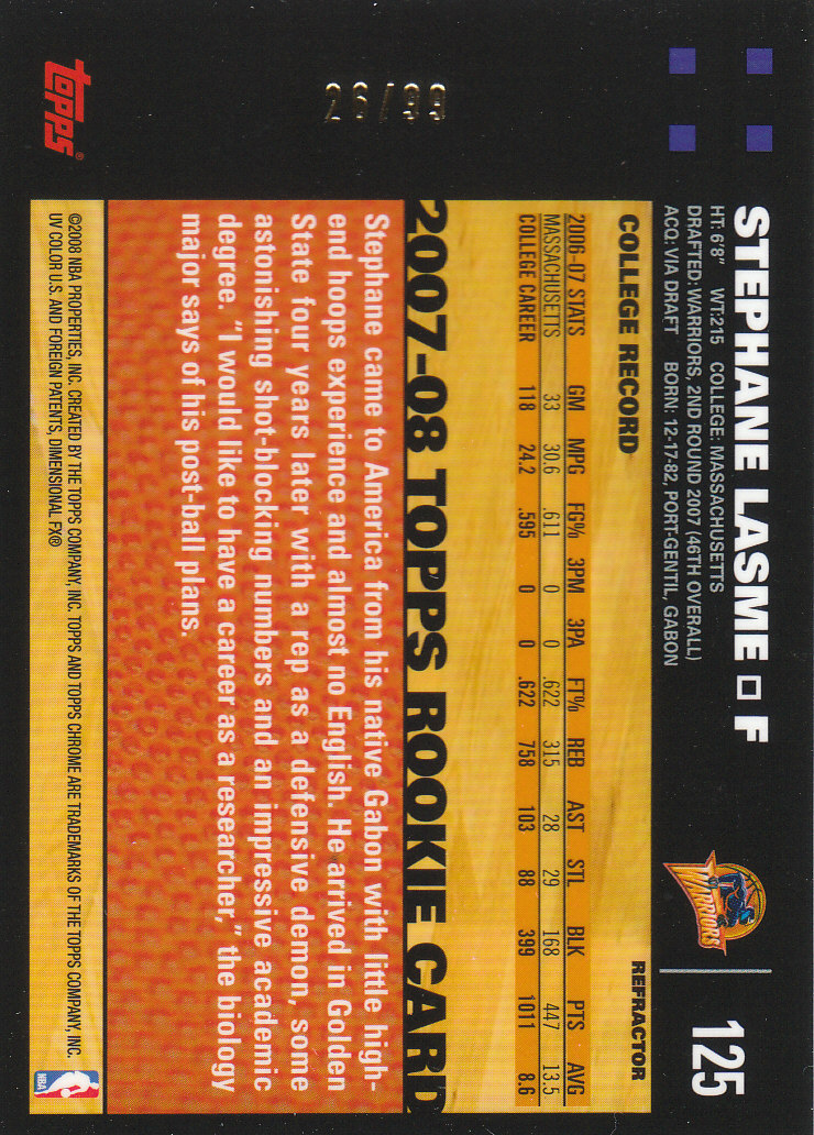 Inserto "Rifrattori" Topps Chrome Basketball 2007-08 e schede parallele - Foto 163 di 169