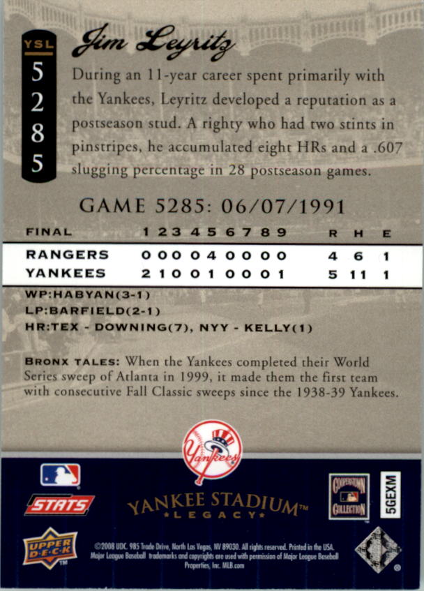2008 Upper Deck Yankee Stadium Legacy Collection Baseball Card Pick 5107-6741 - Picture 52 of 382