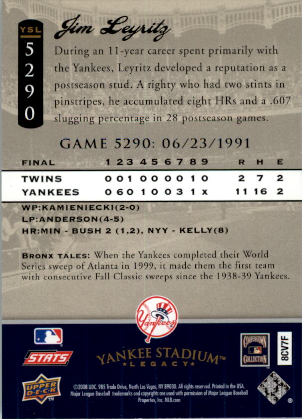 2008 Upper Deck Yankee Stadium Legacy Collection Baseball Card Pick 5107-6741 - Picture 56 of 382