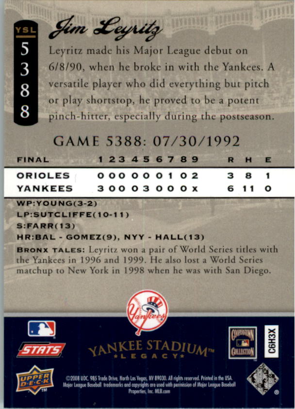 2008 Upper Deck Yankee Stadium Legacy Collection Baseball Card Pick 5107-6741 - Picture 98 of 382