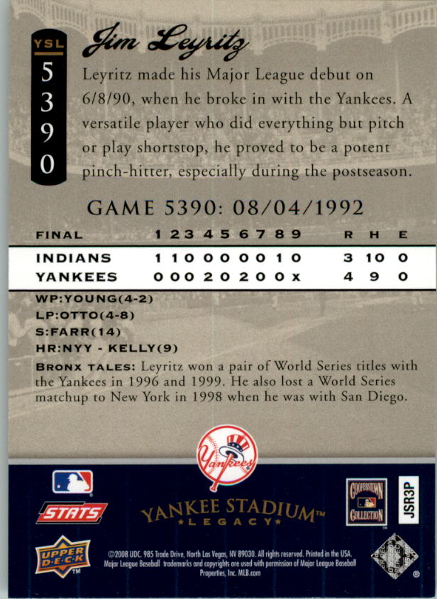 2008 Upper Deck Yankee Stadium Legacy Collection Baseball Card Pick 5107-6741 - Picture 102 of 382