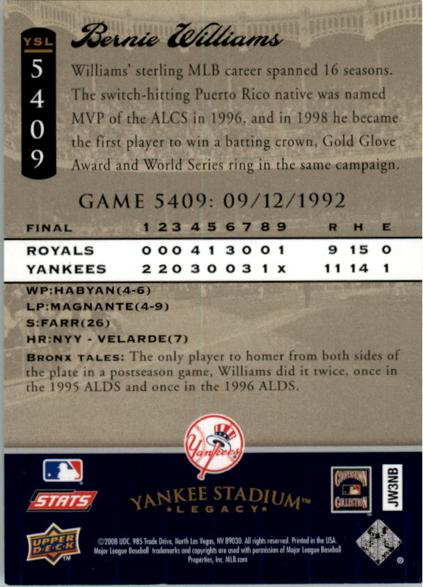 2008 Upper Deck Yankee Stadium Legacy Collection Baseball Card Pick 5107-6741 - Picture 112 of 382