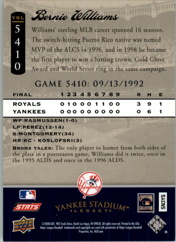 2008 Upper Deck Yankee Stadium Legacy Collection Baseball Card Pick 5107-6741 - Picture 114 of 382