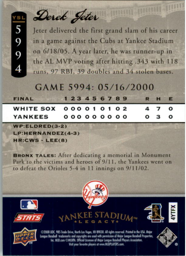 2008 Upper Deck Yankee Stadium Legacy Collection Baseball Card Pick 5107-6741 - Picture 200 of 382