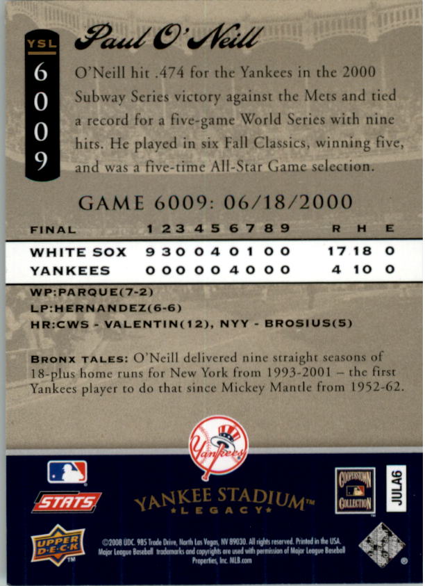 2008 Upper Deck Yankee Stadium Legacy Collection Baseball Card Pick 5107-6741 - Picture 206 of 382