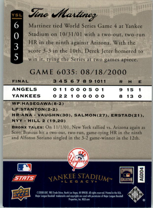 2008 Upper Deck Yankee Stadium Legacy Collection Baseball Card Pick 5107-6741 - Picture 224 of 382