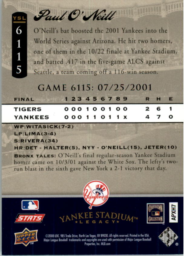 2008 Upper Deck Yankee Stadium Legacy Collection Baseball Card Pick 5107-6741 - Picture 252 of 382
