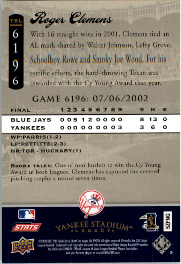 2008 Upper Deck Yankee Stadium Legacy Collection Baseball Card Pick 5107-6741 - Picture 294 of 382