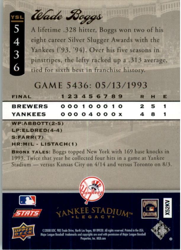 2008 Upper Deck Yankee Stadium Legacy Collection Baseball Card Pick 5107-6741 - Picture 128 of 382
