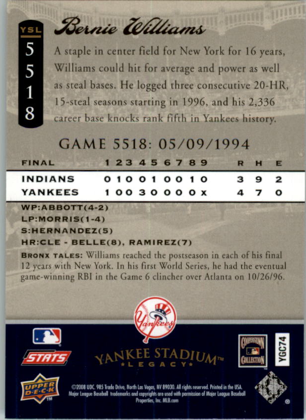 2008 Upper Deck Yankee Stadium Legacy Collection Baseball Card Pick 5107-6741 - Picture 148 of 382