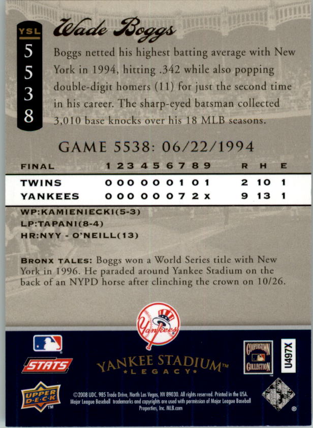 2008 Upper Deck Yankee Stadium Legacy Collection Baseball Card Pick 5107-6741 - Picture 154 of 382