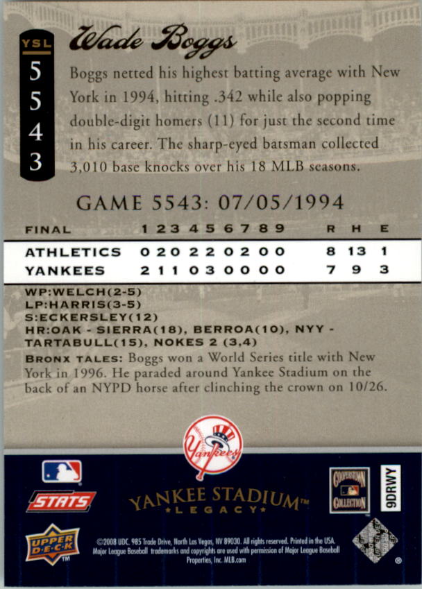 2008 Upper Deck Yankee Stadium Legacy Collection Baseball Card Pick 5107-6741 - Picture 156 of 382