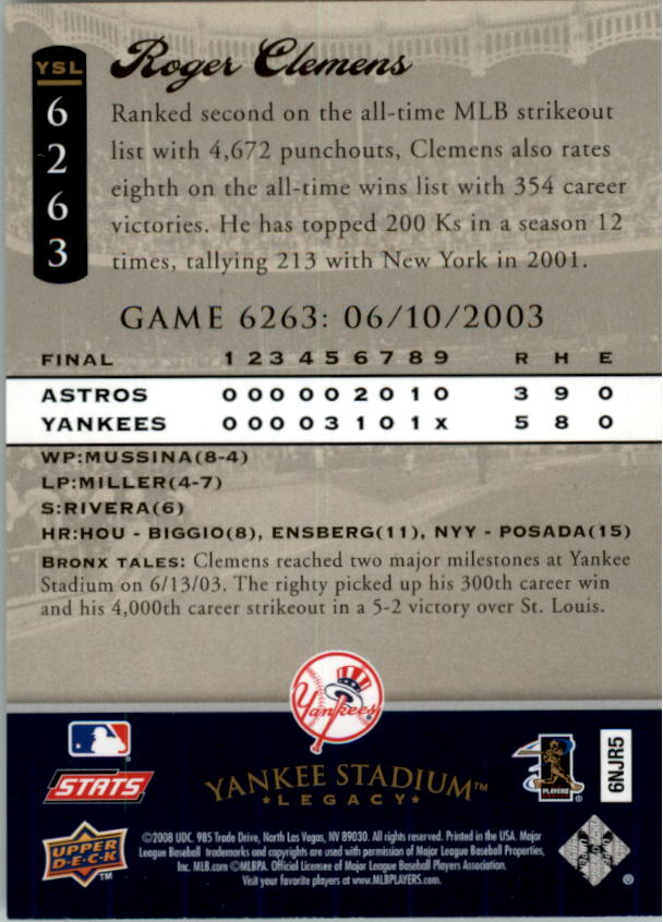 2008 Upper Deck Yankee Stadium Legacy Collection Baseball Card Pick 5107-6741 - Picture 308 of 382
