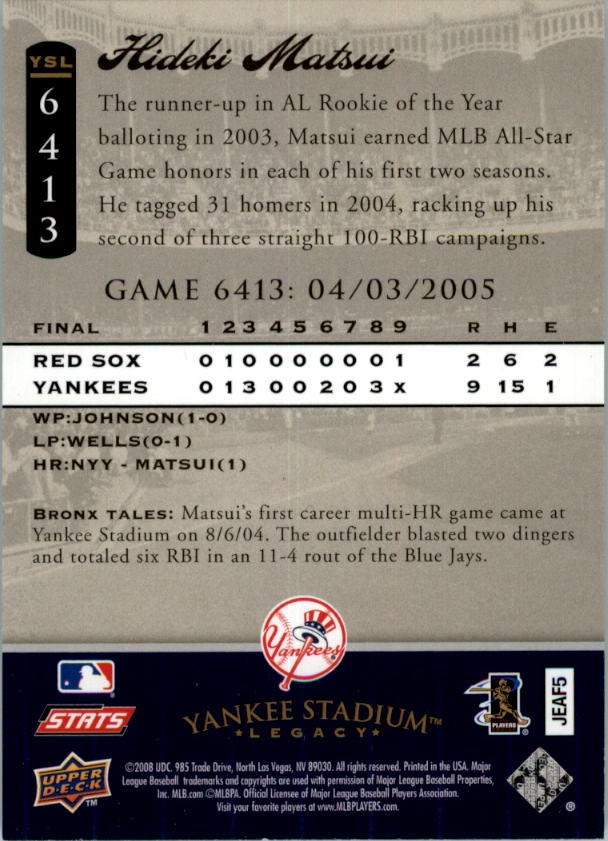 2008 Upper Deck Yankee Stadium Legacy Collection Baseball Card Pick 5107-6741 - Picture 348 of 382