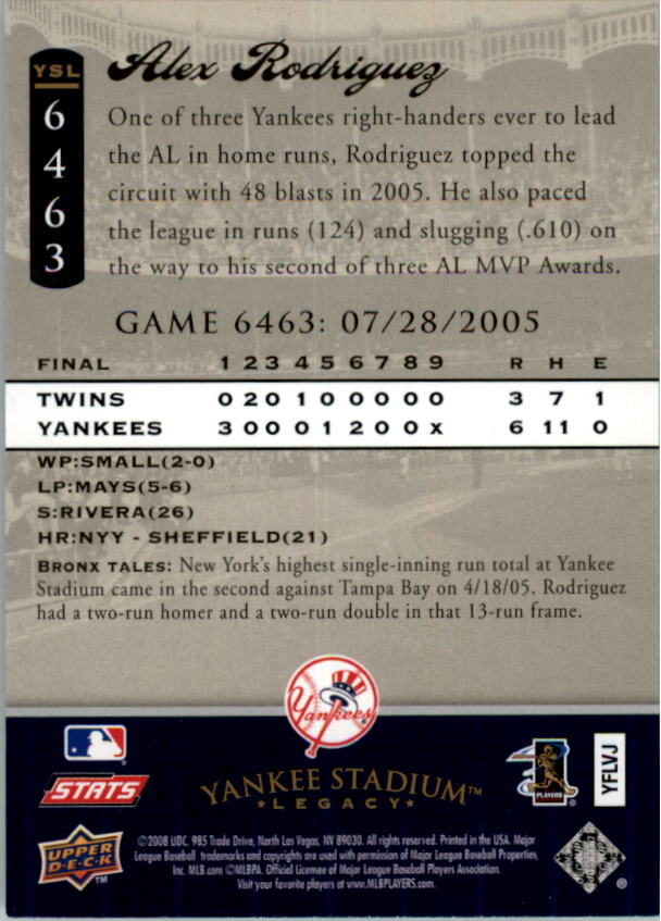 2008 Upper Deck Yankee Stadium Legacy Collection Baseball Card Pick 5107-6741 - Picture 358 of 382