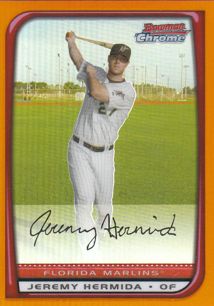 2008 Bowman Chrome Baseball "Orange and Red Refractors" Main Set Parallel Cards - Picture 2 of 23