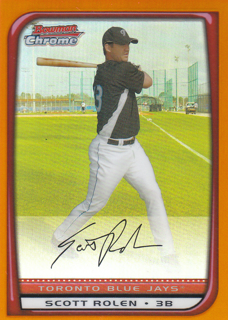2008 Bowman Chrome Baseball "Orange and Red Refractors" Main Set Parallel Cards - Picture 8 of 23