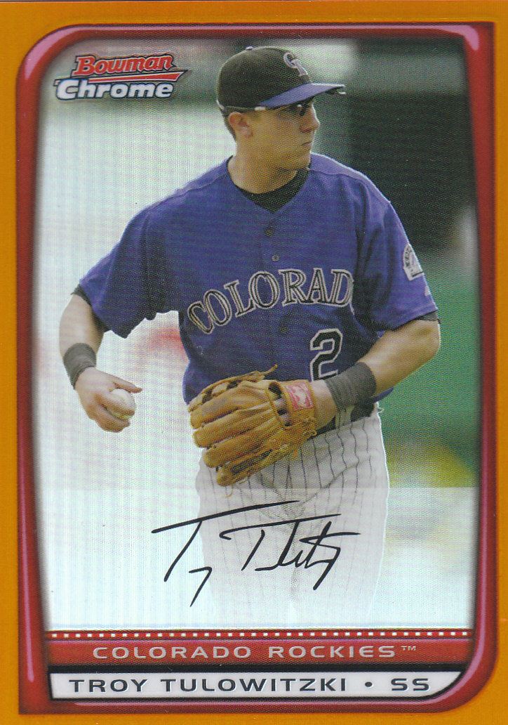 2008 Bowman Chrome Baseball "Orange and Red Refractors" Main Set Parallel Cards - Picture 16 of 23
