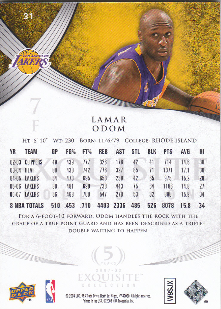 2007/2008 Exquisite Collection (cubierta superior) baloncesto - Imagen 17 de 39