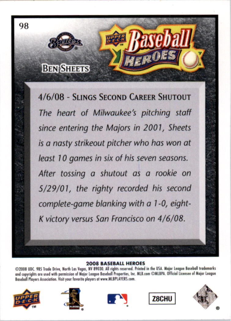2008 Upper Deck Heroes Black Baseball Card Pick - Picture 153 of 305