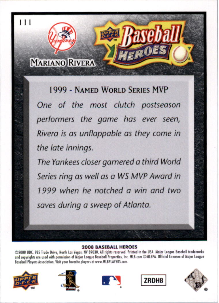 2008 Upper Deck Heroes Black Baseball Card Pick - Picture 173 of 305