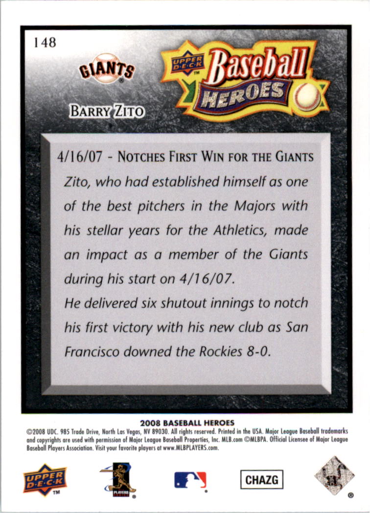 2008 Upper Deck Heroes Black Baseball Card Pick - Picture 228 of 305