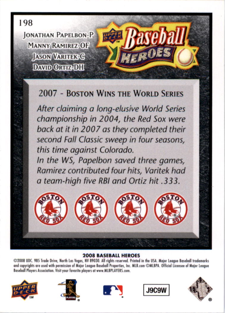 2008 Upper Deck Heroes Black Baseball Card Pick - Picture 303 of 305