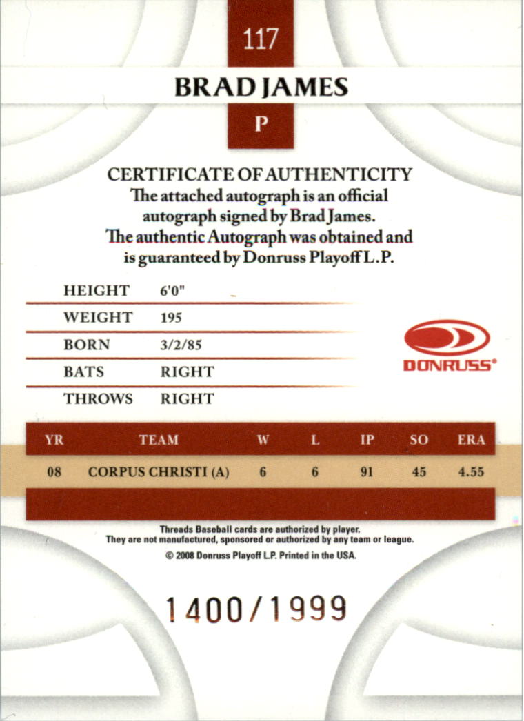 2008 Donruss Threads Trading Card Pick - Picture 200 of 213