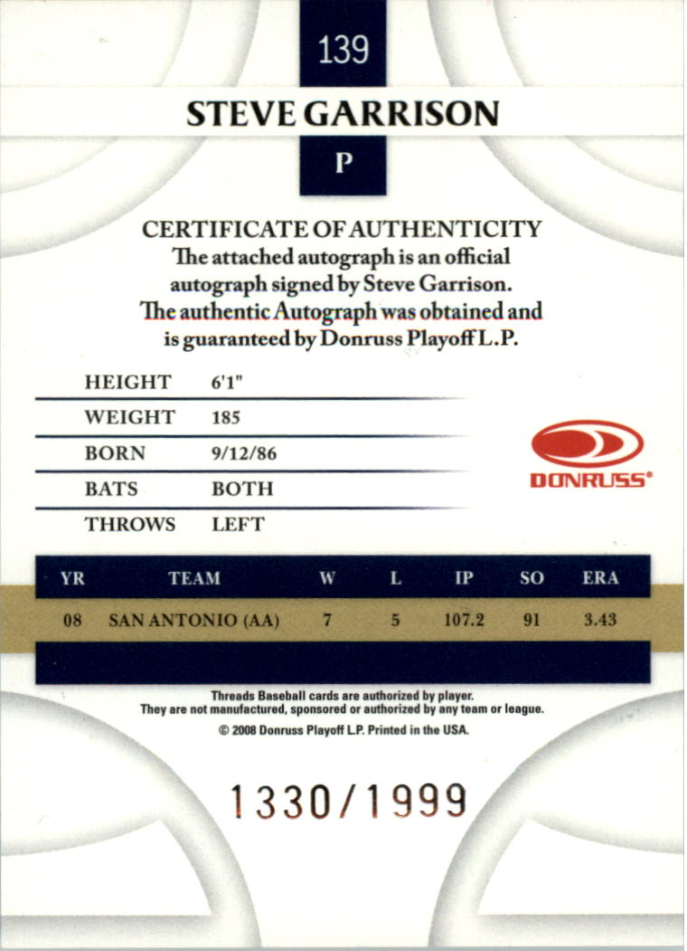 2008 Donruss Threads Trading Card Pick - Picture 209 of 213