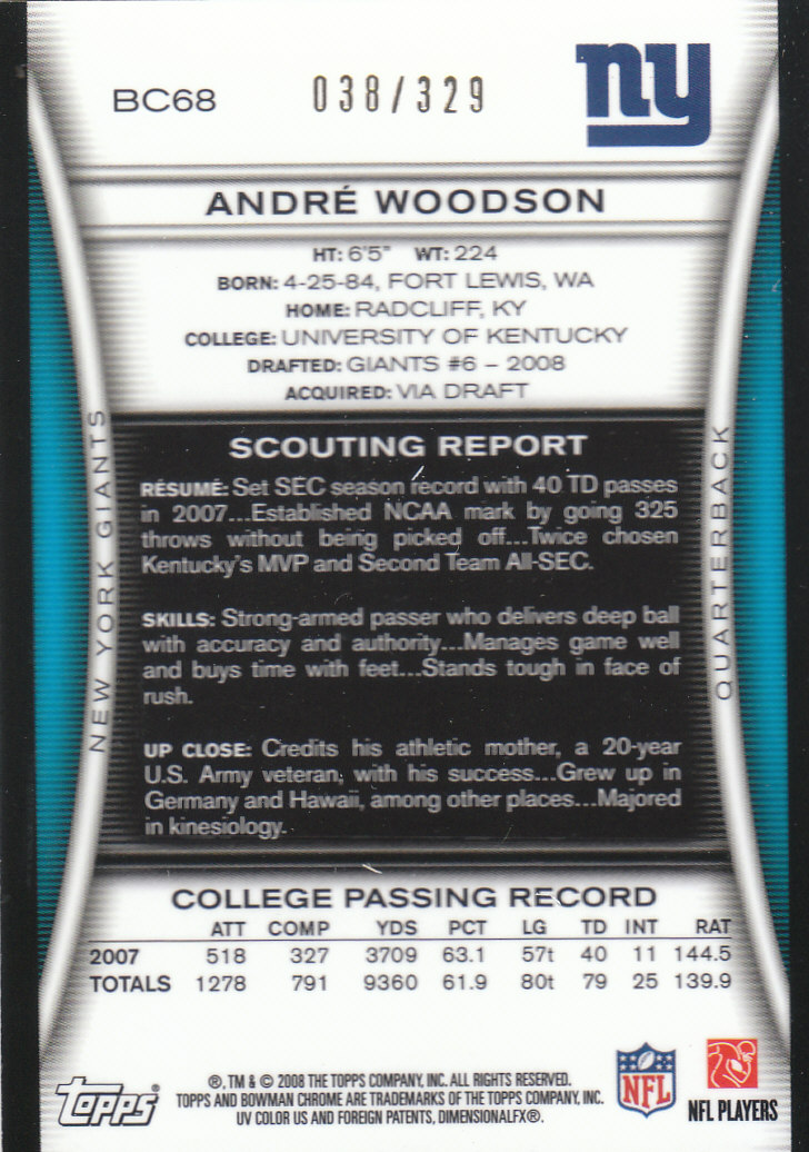 2008 Bowman Chrome Football Part 3 Rookie Autographs Bronze Silver Cards - Picture 19 of 49