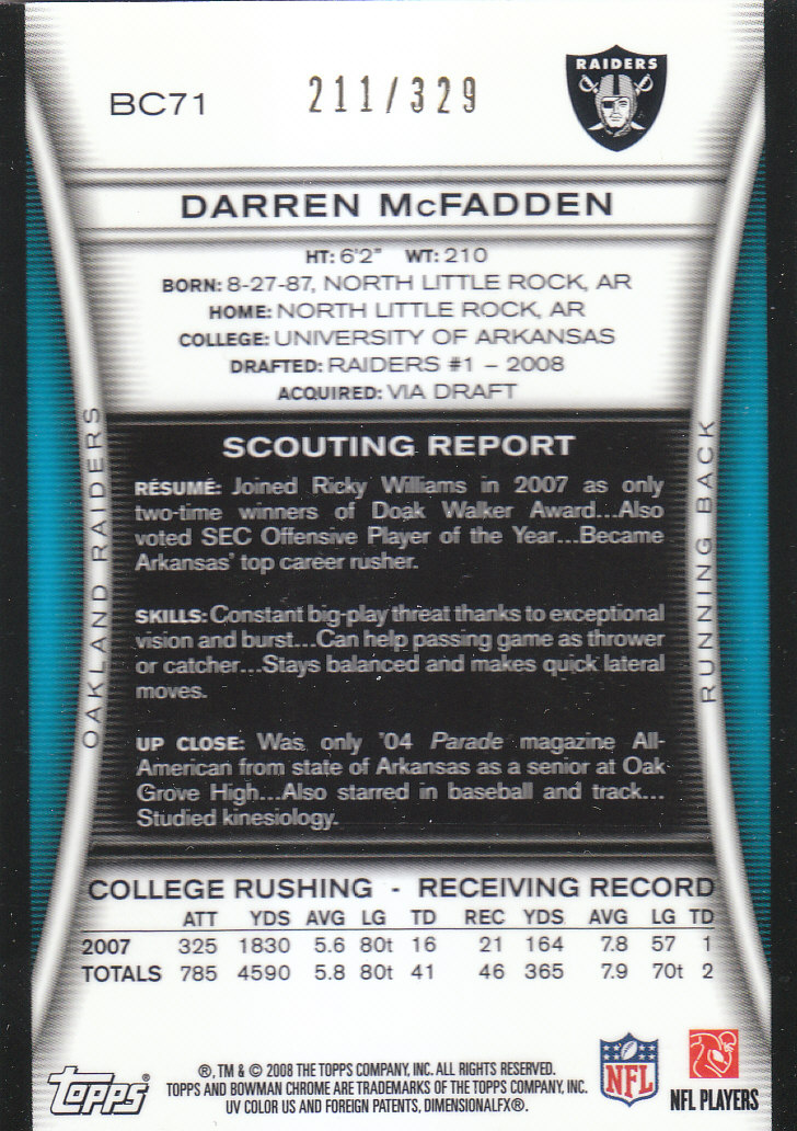 2008 Bowman Chrome Football Part 3 Rookie Autographs Bronze Silver Cards - Picture 21 of 49
