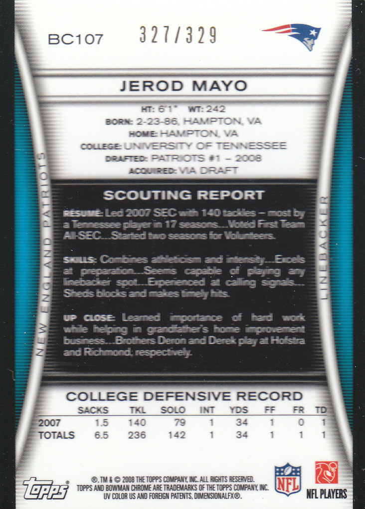 2008 Bowman Chrome Football Part 3 Rookie Autographs Bronze Silver Cards - Picture 33 of 49