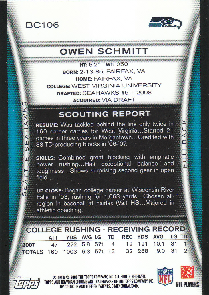 2008 Bowman Chrome Football Part 3 Rookie Autographs Bronze Silver Cards - Picture 17 of 49