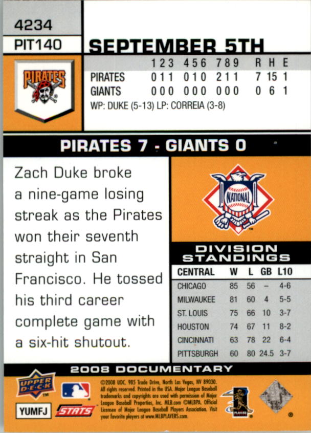 2008 Upper Deck Documentary Gold Baseball Card Pick 4234-4691 - Picture 3 of 209
