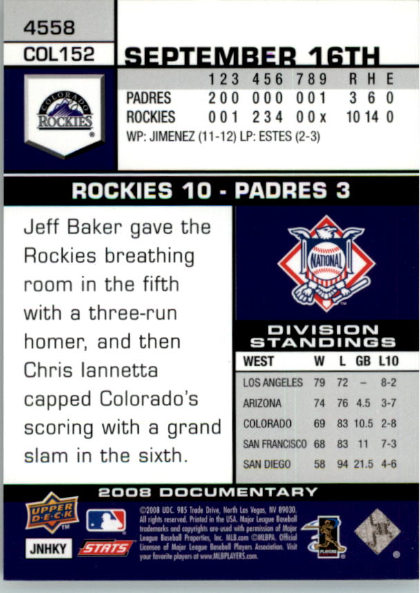 2008 Upper Deck Documentary Gold Baseball Card Pick 4234-4691 - Picture 135 of 209