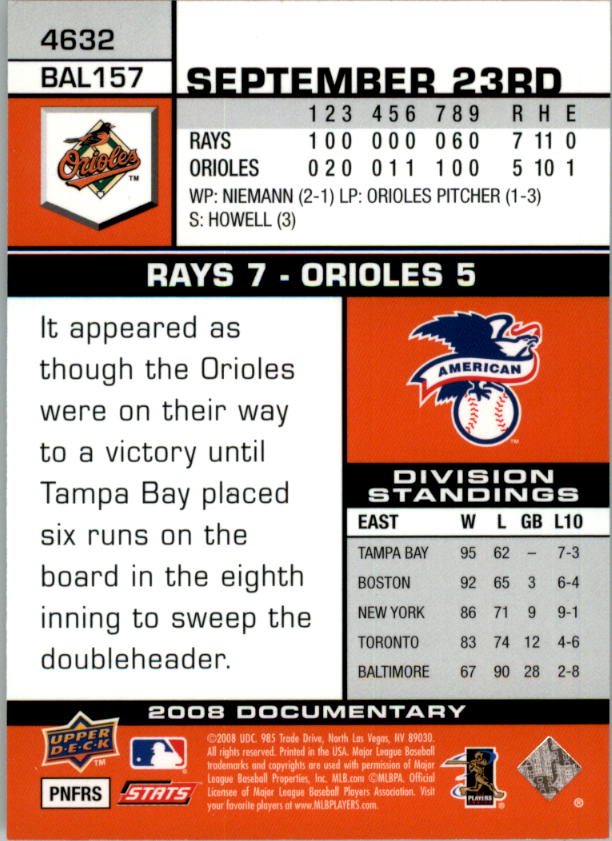 2008 Upper Deck Documentary Gold Baseball Card Pick 4234-4691 - Picture 189 of 209