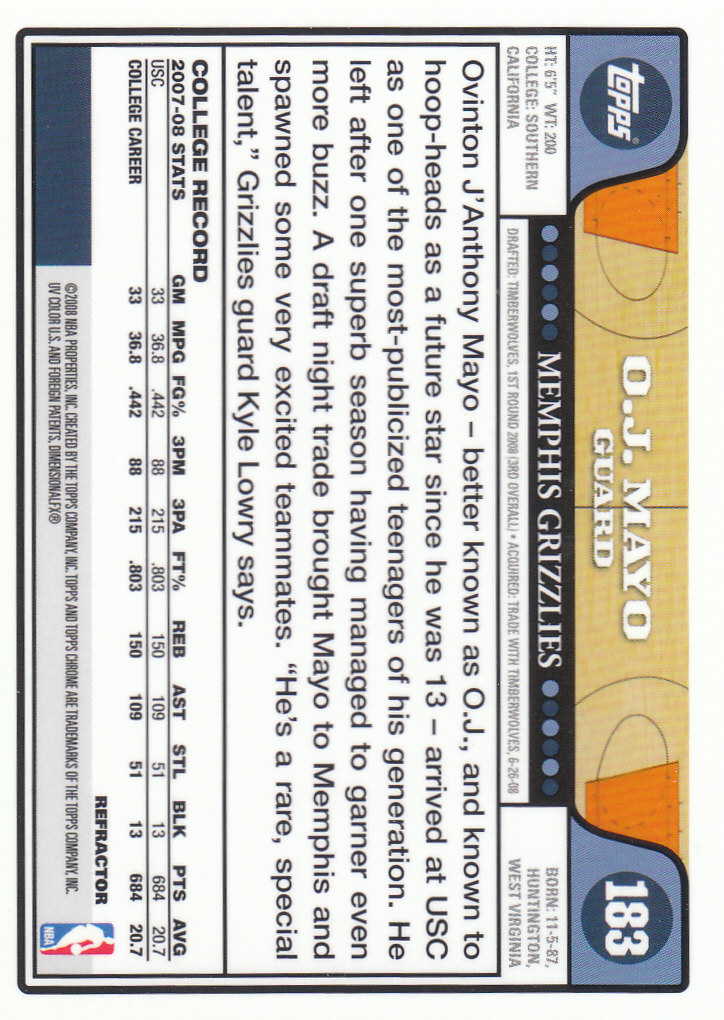 2008/2009 tarjetas paralelas refractoras de baloncesto cromadas parte 2 Topps - Imagen 119 de 255