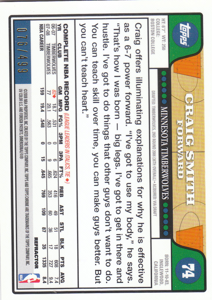 2008/2009 tarjetas paralelas refractoras de baloncesto cromadas parte 2 Topps - Imagen 161 de 255