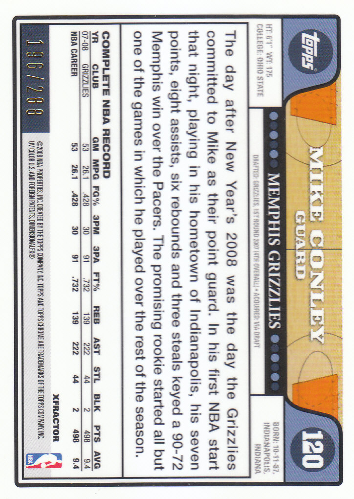 2008/2009 tarjetas paralelas refractoras de baloncesto cromadas parte 2 Topps - Imagen 243 de 255
