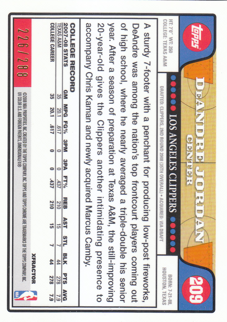 2008/2009 tarjetas paralelas refractoras de baloncesto cromadas parte 2 Topps - Imagen 255 de 255