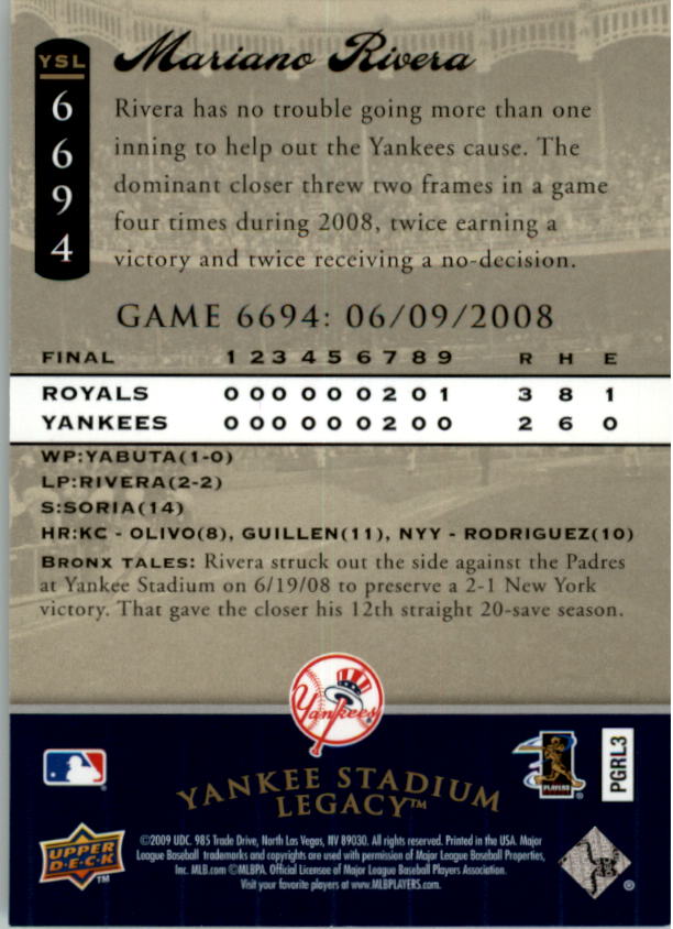 2008 Upper Deck Yankee Stadium Legacy Collection Baseball Card Pick 5107-6741 - Picture 372 of 382