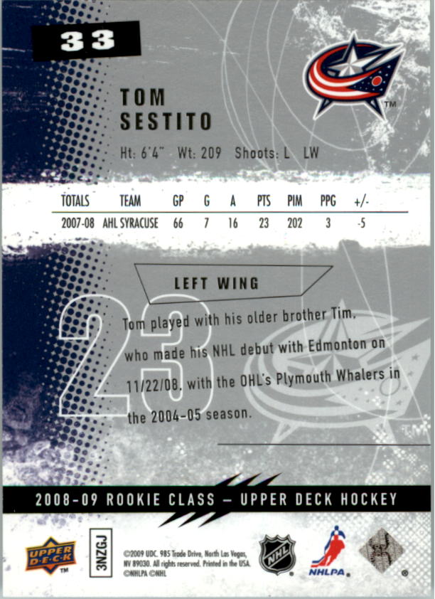 2008-09 Upper Deck Rookie Class Hockey Card Pick - Picture 47 of 77