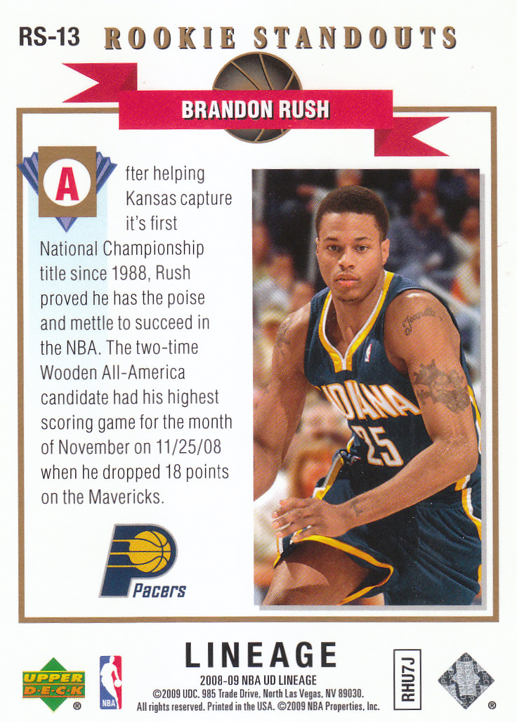 2008/2009 Lineage (Upper Deck) Basketball - Picture 298 of 319