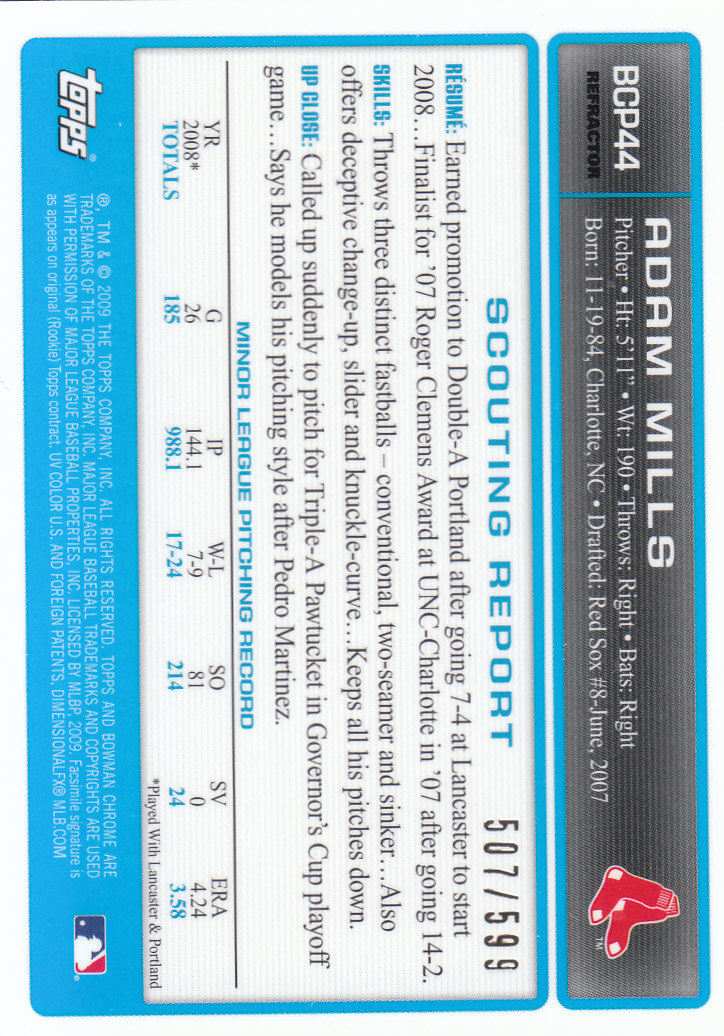 2009 Bowman Chrome Baseball Part 4 Prospects and Autograph Parallel Cards - Picture 21 of 109