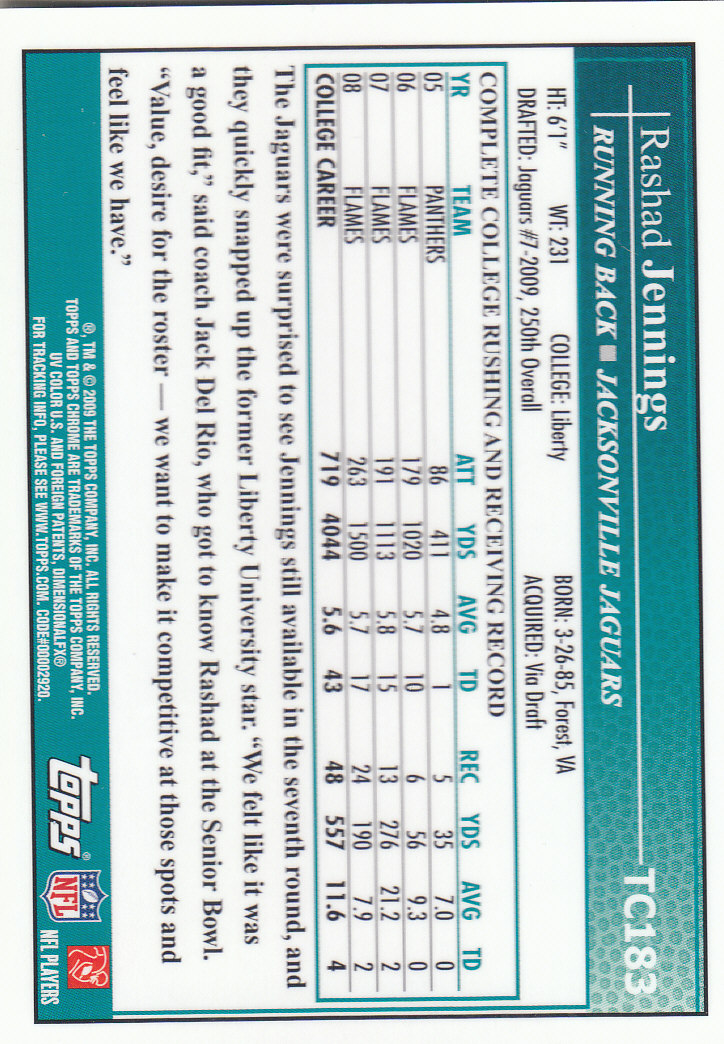 2009 Topps Chrome Football Part 3 Insert and Autograph Cards - Picture 81 of 81